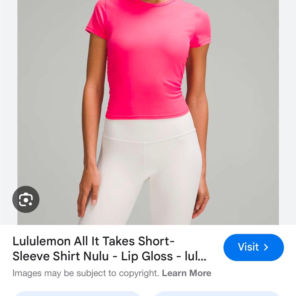 Lululemon All It Takes Tee Lipgloss size 10